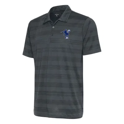 Antigua Charcoal Indianapolis Colts Team Logo Throwback Compass Polo In Gray