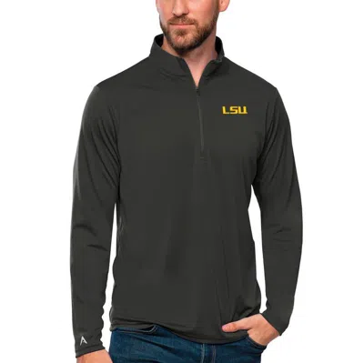 Antigua Charcoal Lsu Tigers Tribute Quarter-zip Top