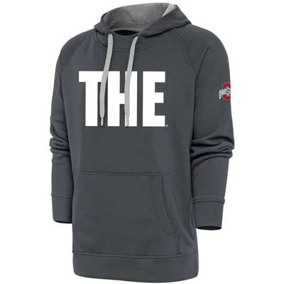 Antigua Charcoal Ohio State Buckeyes The Ohio State Victory Pullover Hoodie