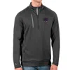 ANTIGUA ANTIGUA CHARCOAL PANTHER CITY LACROSSE CLUB GENERATION QUARTER-ZIP PULLOVER TOP