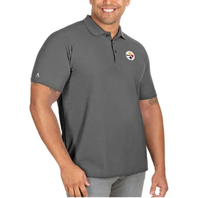 Antigua Charcoal Pittsburgh Steelers Big & Tall Legacy Pique Polo