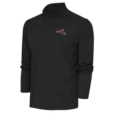 Antigua Charcoal Richmond Flying Squirrels Tribute Quarter-zip Pullover Top