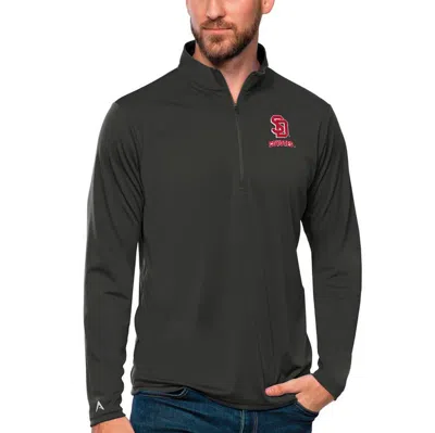 Antigua Charcoal South Dakota Coyotes Tribute Quarter-zip Top