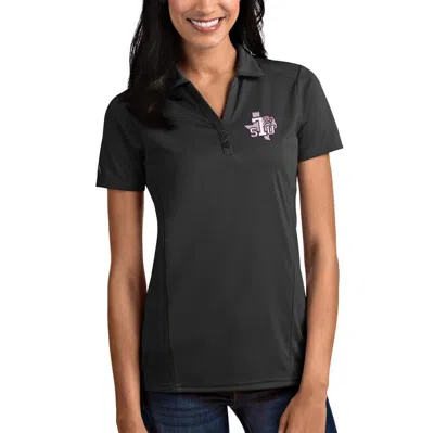 Antigua Charcoal Texas Southern Tigers Tribute Polo In Black