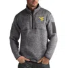 ANTIGUA ANTIGUA CHARCOAL WEST VIRGINIA MOUNTAINEERS FORTUNE BIG & TALL QUARTER-ZIP PULLOVER JACKET