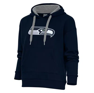 Antigua College Navy Seattle Seahawks Victory Chenille Pullover Hoodie
