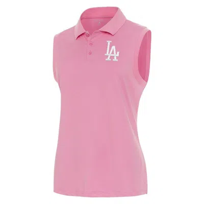 Antigua Coral Los Angeles Dodgers Recap Sleeveless Polo
