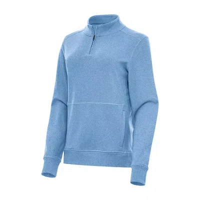 Antigua Crush Womens Golf Mock Neck Long Sleeve Active Quarter-zip Pullover In Blue