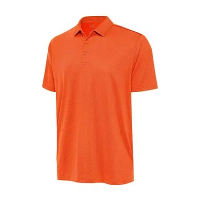 Antigua Ellipse Mens Classic Fit Short Sleeve Polo Shirt In Orange