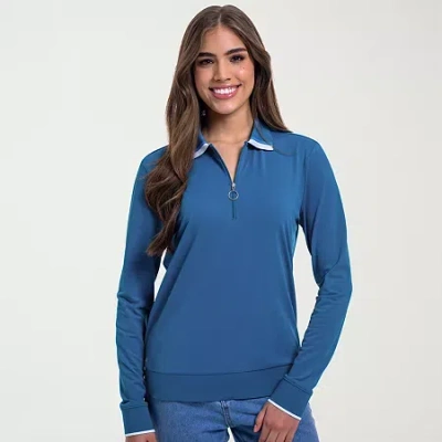 Antigua Fall 2025 Womens Active Quarter-zip Pullover In Blue