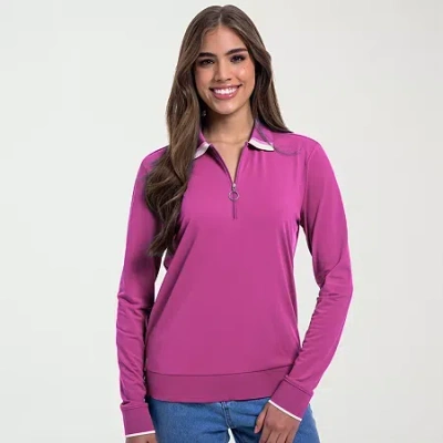 Antigua Fall 2025 Womens Active Quarter-zip Pullover In Pink