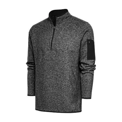 Antigua Fortune 1/4 Zip Mens Lightweight Track Jacket In Black