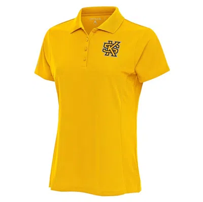 Antigua Gold Kennesaw State Owls Legacy Digital Thermal Pique Polo