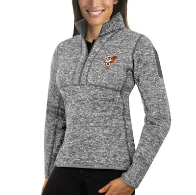 Antigua Gray Bowling Green St. Falcons Fortune 1/2-zip Pullover Sweater