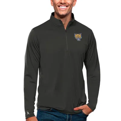 Antigua Gray Fort Valley State Wildcats Tribute Quarter-zip Pullover Top