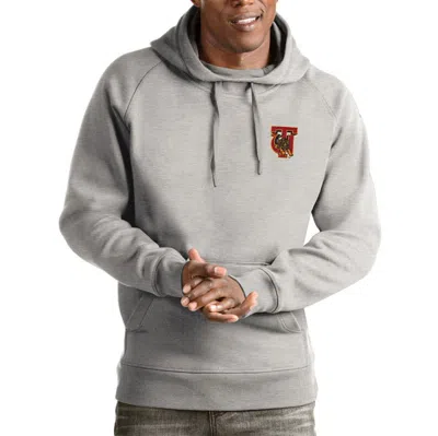 Antigua Gray Tuskegee Golden Tigers Victory Pullover Hoodie