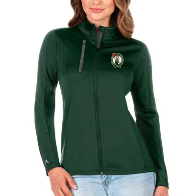 Antigua Green Boston Celtics Generation Full-zip Jacket In Hunter Green,graphite
