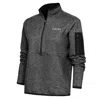 Antigua Heather Black Emory Eagles Fortune Half-zip Pullover Top In Heather Black