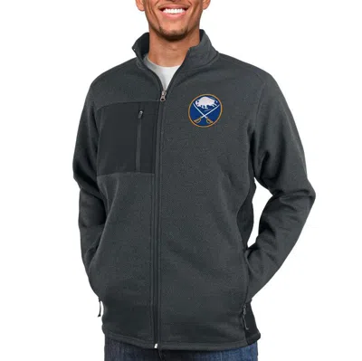 Antigua Heather Charcoal Buffalo Sabres Course Full-zip Jacket