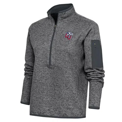 Antigua Heather Charcoal Liberty Flames Fortune Half-zip Jacket