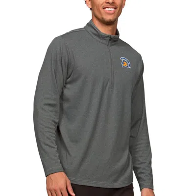 Antigua Heather Charcoal San Jose State Spartans Epic Quarter-zip Pullover Top