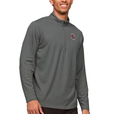 Antigua Heather Charcoal Stanford Cardinal Epic Quarter-zip Pullover Top
