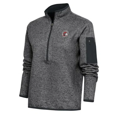 Antigua Heather Charcoal Tampa Spartans Fortune Half-zip Pullover Top In Gray