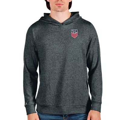 Antigua Heather Charcoal Usmnt Absolute Pullover Hoodie