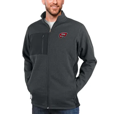 Antigua Heather Charcoal Western Kentucky Hilltoppers Course Full-zip Jacket