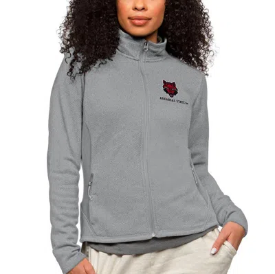 Antigua Heather Gray Arkansas State Red Wolves Course Full-zip Jacket