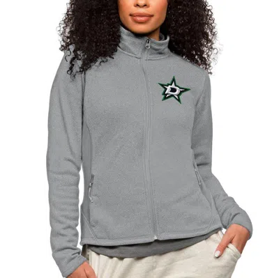 Antigua Heather Gray Dallas Stars Primary Logo Course Full-zip Jacket