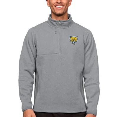 Antigua Heather Gray Fort Valley State Wildcats Course Quarter-zip Pullover Top