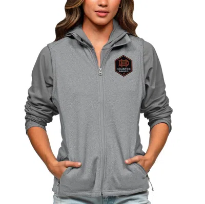 Antigua Heather Gray Houston Dynamo Fc Team Logo Course Full-zip Vest