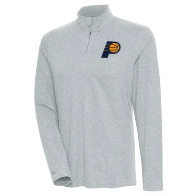 Antigua Heather Gray Indiana Pacers Confront Quarter-zip Pullover Top