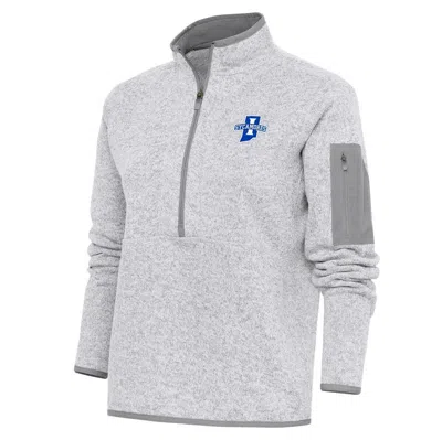 Antigua Heather Gray Indiana State Sycamores Fortune Half-zip Jacket