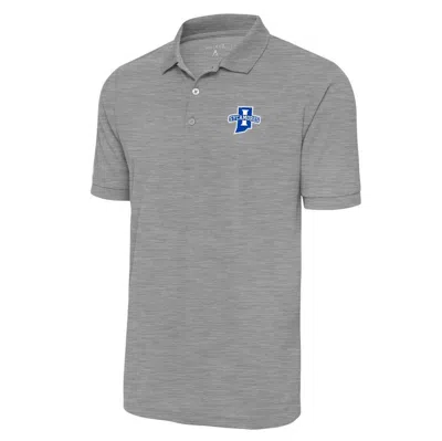 Antigua Heather Gray Indiana State Sycamores Legacy Digital Thermal Desert Dry Pique Polo