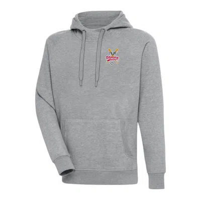 Antigua Heather Gray Indianapolis Clowns Victory Pullover Hoodie