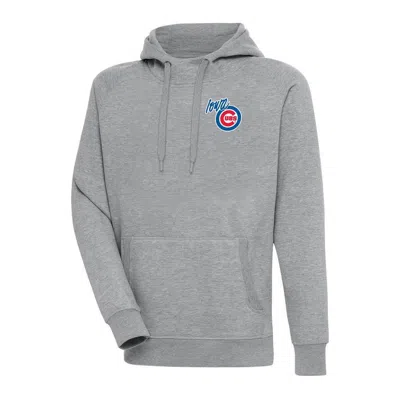 Antigua Heather Gray Iowa Cubs Victory Pullover Hoodie