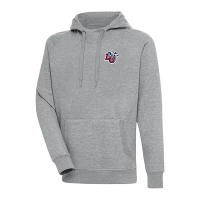 Antigua Heather Gray Liberty Flames Victory Pullover Hoodie