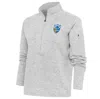 ANTIGUA ANTIGUA HEATHER GRAY LOS ANGELES CHARGERS THROWBACK LOGO FORTUNE HALF-ZIP PULLOVER JACKET