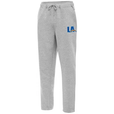 Antigua Heather Gray Los Angeles Chargers Victory Sweatpants In Burgundy