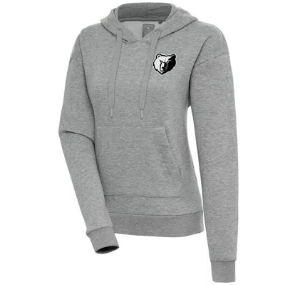 Antigua Heather Gray Memphis Grizzlies Brushed Metallic Victory Pullover Hoodie
