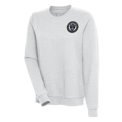 Antigua Heather Gray Philadelphia Union Logo Action Pullover Sweatshirt