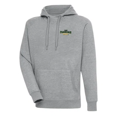 Antigua Heather Gray San Francisco Dons Victory Pullover Hoodie