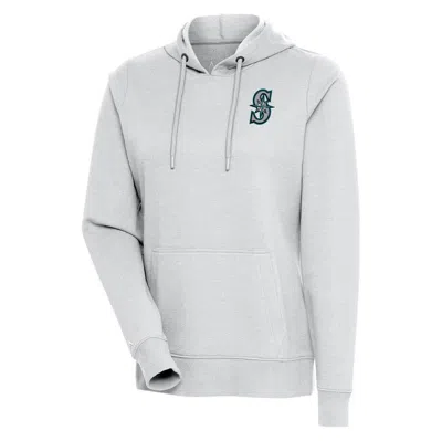 Antigua Heather Gray Seattle Mariners Action Pullover Hoodie