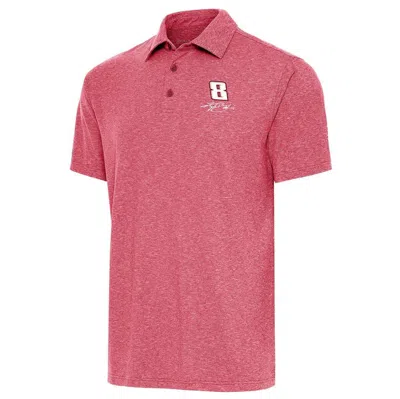 Antigua Heather Red Kyle Busch Par 3 Polo In Pink
