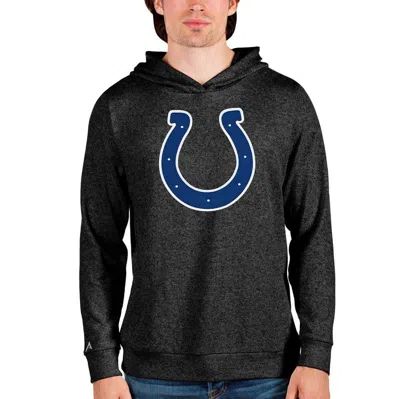 Antigua Heathered Black Indianapolis Colts Team Absolute Pullover Hoodie In Heather Black