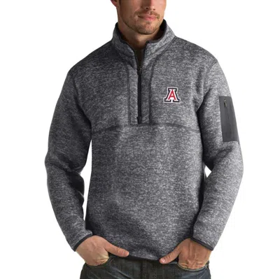 Antigua Charcoal Arizona Wildcats Fortune Half-zip Sweatshirt