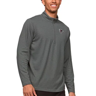 Antigua Heathered Charcoal Atlanta Falcons Epic Quarter-zip Pullover Top In Heather Charcoal