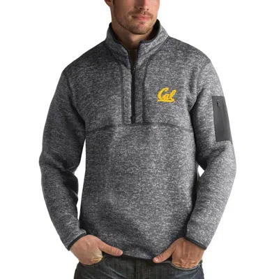 Antigua Charcoal Cal Bears Fortune Half-zip Sweatshirt